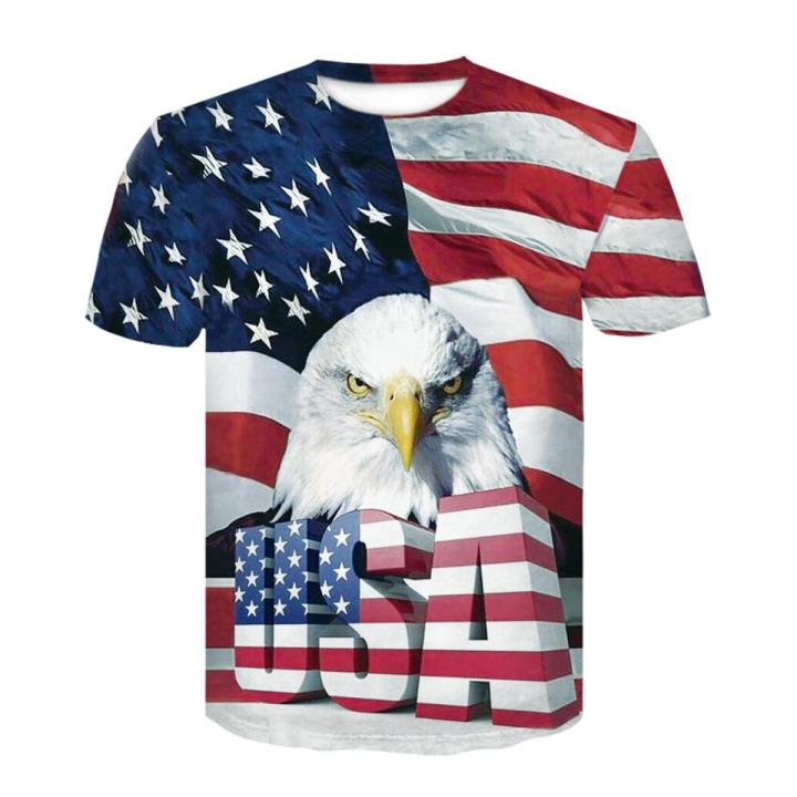USA Flag T Shirt Men Women Fashion Oversized T-shirt Kids Boy Girl Tops Tees Stripe Print American Flag Tshirt 3d Camiseta
