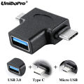 UNIDOPRO USB 3.0 OTG Cable Adapter Micro USB Type C 2in1 Converter for Macbook Pro 2017, ChromeBook, Galaxy Tab S3 9.7 T820 T825.