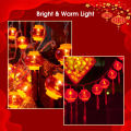 Auoyo Spring Festival Lantern String New Year Celebration Light Lantern Red Lantern Festival Atmosphere Decoration Curtain Light String Chinese Red Lanterns Decorations Hanging Lanterns with Tassel. 