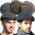 Hat Men Beret Cabbie Driving Hunting Caps Vintage Tweed Peaky Blinders Berets Flat Peaked Cap Street Hats for Men Women. 