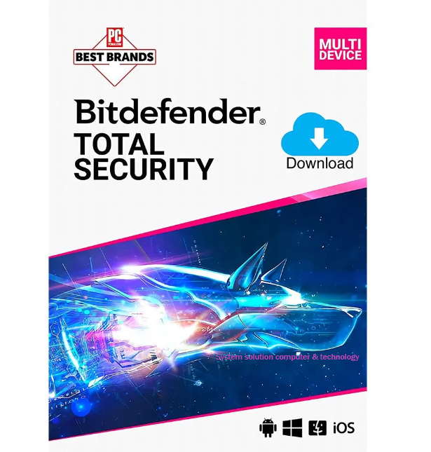 Bitdefender Total Security 2026/2027- Multi device 1PC 1 Year Security Software
