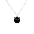 Lovely Cartoon Black White Little Devil Couple Necklace / Alloy Ghost Simple Pendant Necklet. 
