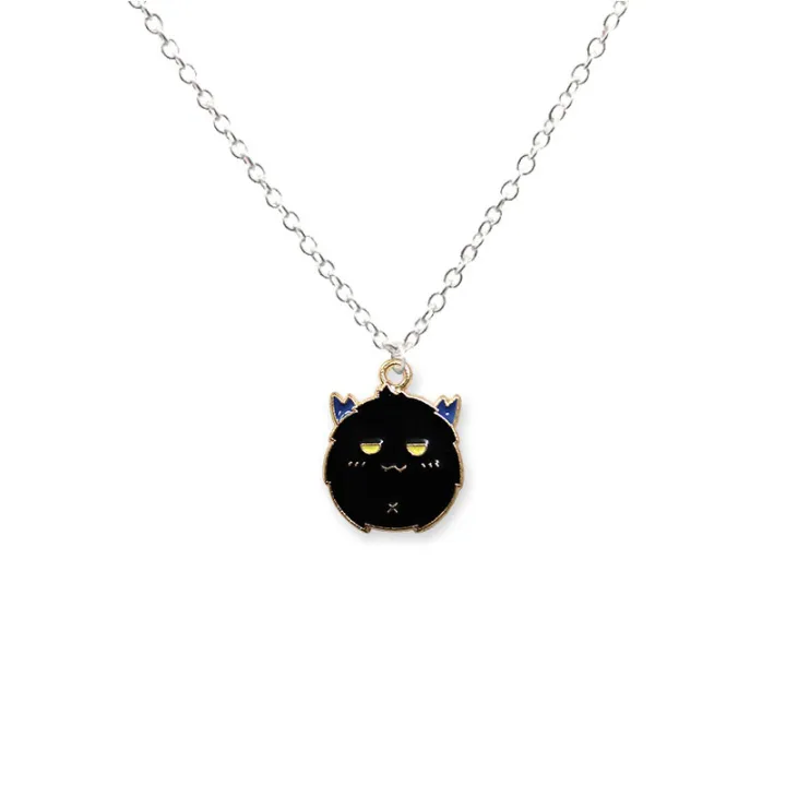 Lovely%20Cartoon%20Black%20White%20Little%20Devil%20Couple%20Necklace%20/%20Alloy%20Ghost%20Simple%20Pendant%20Necklet%20-%20Image%202