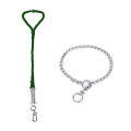 Stainless steel automatic elastic telescopic explosion-proof pet traction rope training large dog chain collar. 