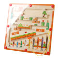 Children's magnetic maze pen and ball counting board puzzle shape cognition color classification scene wooden toys. 
