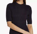 Ladies Short Sleeve Ribbed Crew Neck Knitted Sweater From Levin. 
