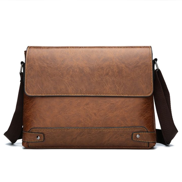 Business Large Shoulder Bag Casual Crossbody Bag for Men Bags Work Man Messenger Bag Vintage Sling Bags Leather Male Bag