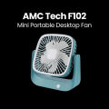 AMC Tech F102 Mini Portable Desktop Fan Strong Wind Anti Slip Stand  Best Cooling FAN. 