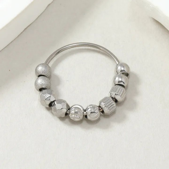 Spinner%20Fidget%20Beads%20Rings%20for%20Women%20Open%20Adjustable%20Anxiety%20Relief%20Ring%20Titanium%20Steel%20Removable%20Ball%20Ring%20-%20Image%202