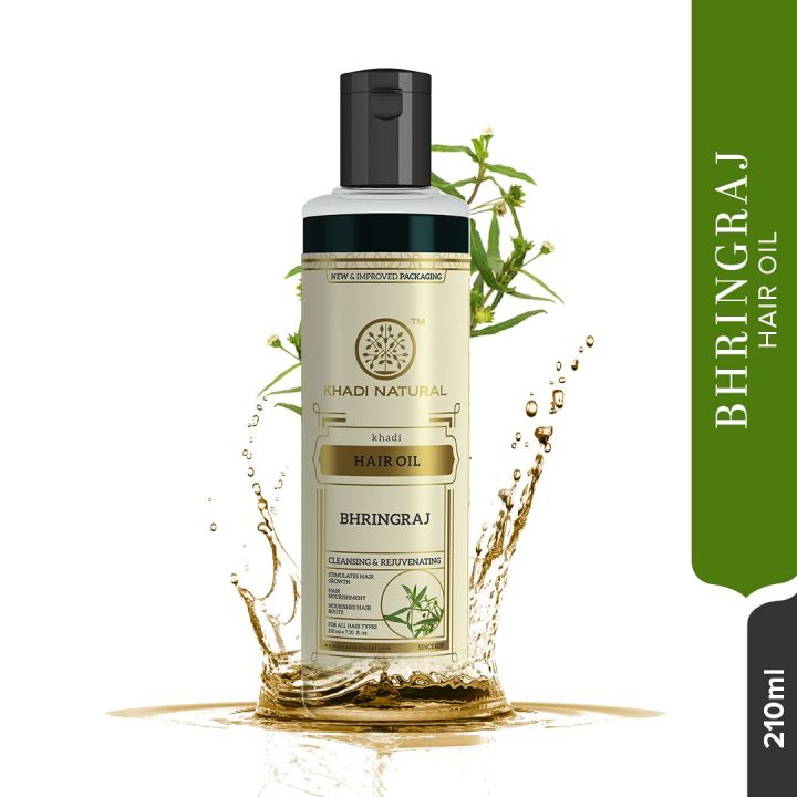 Khadi%20Natural%20Bhringraj%20Hair%20Oil%20For%20Controlling%20Hair%20Fall,%20Nourishing%20Oil%20For%20Healthy%20Hair%20Growth,%20Paraben%20&%20Silicone-Free%20Suitable%20For%20All%20Hair%20Types,%20210ml%20-%20Image%202