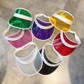 10 Colors Women Men Transparent PVC Plastic Sunshade Hat Frosted Sweet Candy Color Empty Open Top Sports Beach Sun Visor Cap Str. 