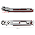 2 Piece Mini Quick Ratchet Wrench Set Straight/Elbow Screwdriver Set Red & Silver Chrome Alum Alloy Steel Has Two Heads. 