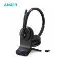 Anker PowerConf H500 Charging Stand Bluetooth Dual-Ear Headset Microphone Audio Recording Meeting Transcription AI-Enhanced Call. 