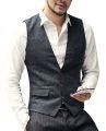 Mens Suit Vest V Neck Wool Brown Grey Formal Single-breasted Waistcoat Casual Business Groomman For Wedding Slim Fit Vest.