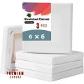 Pepartree Square CANVAS white 6x6 inch - combo of 3 pcs.