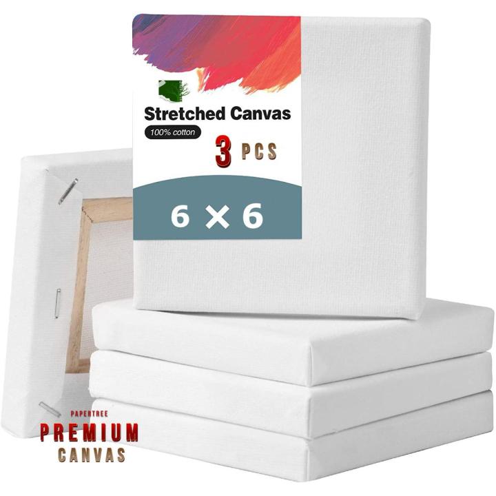 Pepartree Square CANVAS white 6x6 inch - combo of 3 pcs