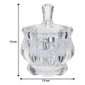 Glass Bowl with Lid  Multipurpose Decorative Item Serving Fruit Dry Fruits Chocolates Snacks Pickle Dessert Tea. 