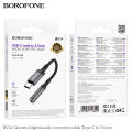 Borofone BV24 Type-C audio conversion cable to 3.5mm Female Audio Converter Type C to 3.5mm Female Audio Adapter Cable 15CM Digital Decoding Chips - Black. 