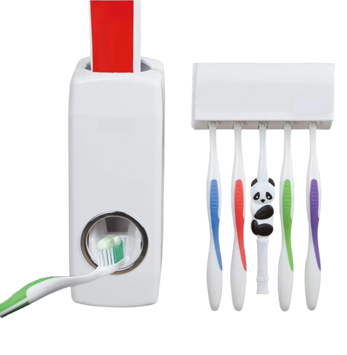 Dustproof%20Automatic%20Toothpaste%20Dispenser%20Plastic%20Toothpaste%20Squeezer%20Rustproof%20Dispenser%20Wall%20Mount%20for%20Bathroom%20Toothbrush%20Holder%20-%20Image%202