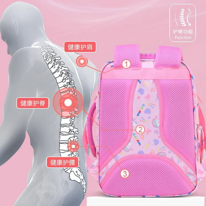 New%20Student%20Rainbow%20School%20Bag%20Grade%201-3-6%20Girls%20Lightweight%20Spine%20Protector%20Children's%20Backpack%20Cute%20Pink%20-%20Image%202