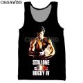 Fashion cool Rocky balboa vest men/women 3D print vests unisex Harajuku style Bodybuilding streetwear Tops. 