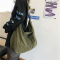 Idle Style Washed Canvas Bag Women's Large-Capacity Crossbody Bag Artistic Youth Shoulder Bag Japanese and Korean Simple Tote Bag. 