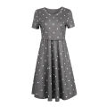 Maternity Women's Stripe Dresses Casual Summer Knee Length Pregnancy Clothes Ruched Pregnant Breastfeeding Clothes. 