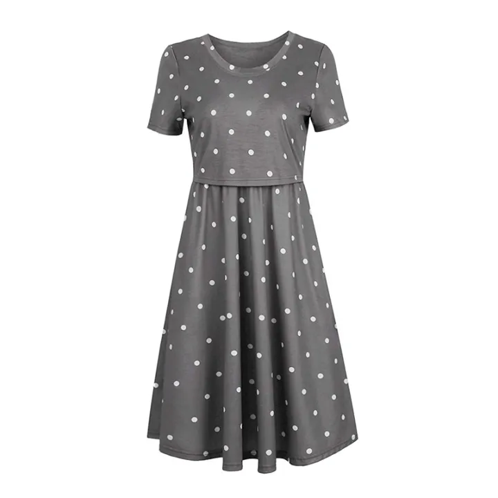 Maternity%20Women's%20Stripe%20Dresses%20Casual%20Summer%20Knee%20Length%20Pregnancy%20Clothes%20Ruched%20Pregnant%20Breastfeeding%20Clothes%20-%20Image%204