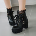 ◎New Style◎Fashion Winter Lace Pure Color High-Heeled Women Ankle Boots Party Shoes. 