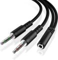 3.5mm AUX Audio Mic Splitter Cable Earphone Headphone Adapter PC Headphone Converter. 