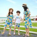 Beach Couple's Outfit Summer Clothing2023New Clothing for Trips to Sanya Short SleeveTT-shirt Dress Couple Suit. 