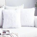1pc Soft Plush Pillow Cover 43x43cm Solid Color Cushion Cover Square Patterned Cushion Cases for Sofa Bedroom Car Livingroom.