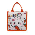 Lightweight Bunny Canvas Bag Eco-friendly Durable handles Canvas Cartoon Tote Bag Printed Design Cute Lunch Bag for Casual Outings School Accessory Female Students Lunch Storage Gift option.
