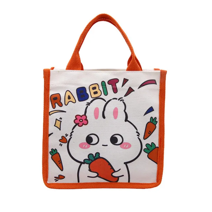 Lightweight%20Bunny%20Canvas%20Bag%20Eco-friendly%20Durable%20handles%20Canvas%20Cartoon%20Tote%20Bag%20Printed%20Design%20Cute%20Lunch%20Bag%20for%20Casual%20Outings%20School%20Accessory%20Female%20Students%20Lunch%20Storage%20Gift%20option%20-%20Image%209