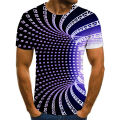 Hot sale summer new style vortex men's 3d t-shirt printed pop flower funny men's shirt O-neck everyday short-sleeved Harajuku.
