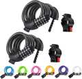 Bicycle Lock with 5-Digit Code, 1.2 m/4 ft Bicycle Lock Combination Cable Lock Lightweight & Security Bike Chain Lock for Bicycle, Mountain Bike (Black). 