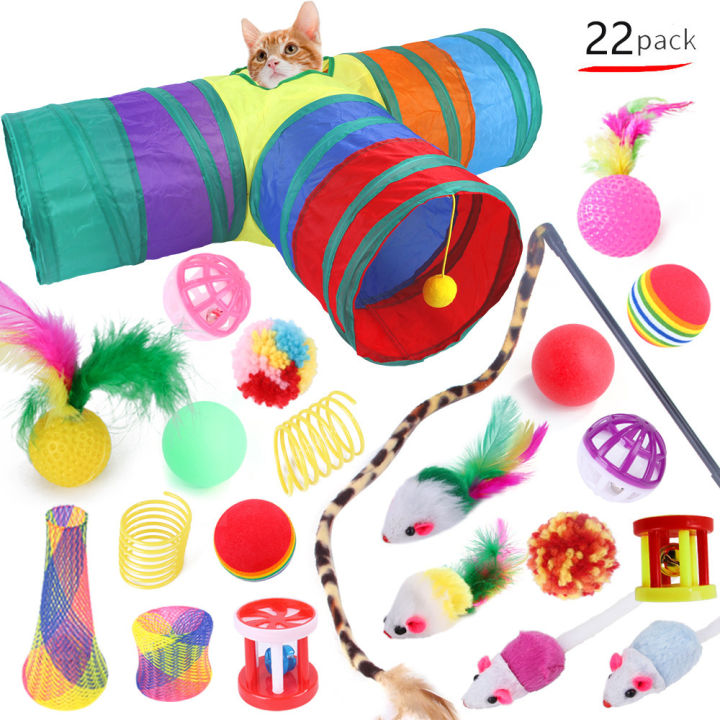 Cat Toys Mouse Shape Balls Foldable Cat Play Tunnel Kitten Tower Funny Cat Tent Pet Supplies for Indoor Cats