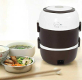 Cooking Lunch Box (3 Layers Electric Lunch Box, 2L Portable Electric Heating Lunch Box). 