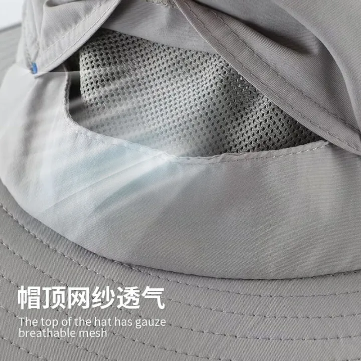 Outdoor%20sun%20hat%20big%20brim%20sun%20hat%20mesh%20mask%20protective%20fishing%20hat%20fisherman%20hat%20insect%20repellent%20hat%20wholesale%20-%20Image%202