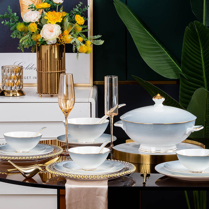Jingdezhen%20Bone%20Dishes,%20Cutlery%20Gold%20Border%20Porcelain%20Bowls,%20Nordic%20Household%20Dining%20Plate%20Bowl%20Set,%20Underglaze%20Color%20Gift%20Ceramics%20-%20Image%202