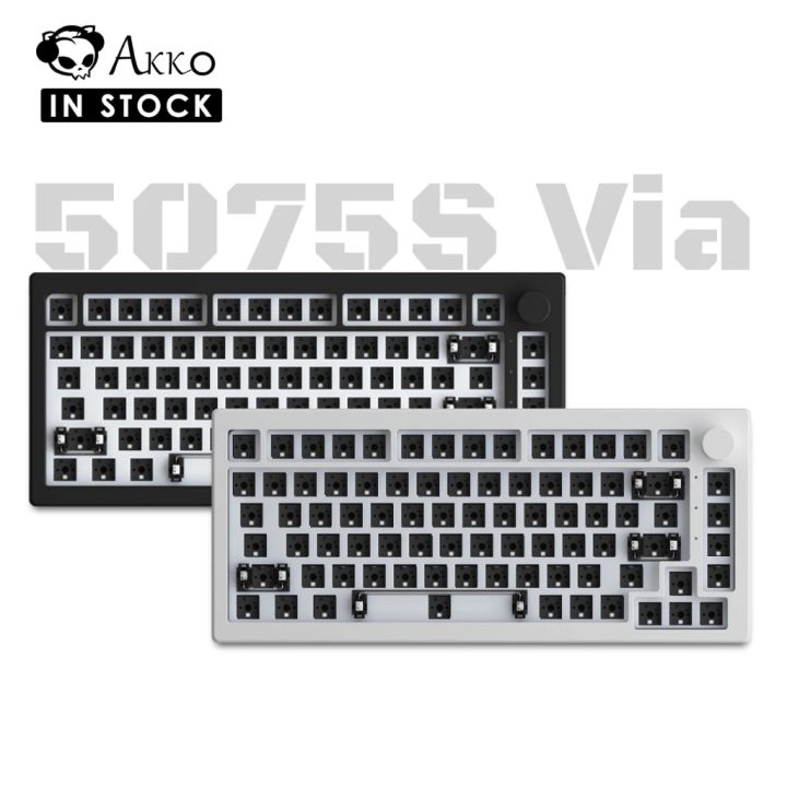 Akko 5075S VIA Kit 75% Barebone Keyboard Kit Custom Mechanical Gaming Keyboard RGB Backlit 3-pin/5-Pin Hotswap Gasket Mounted