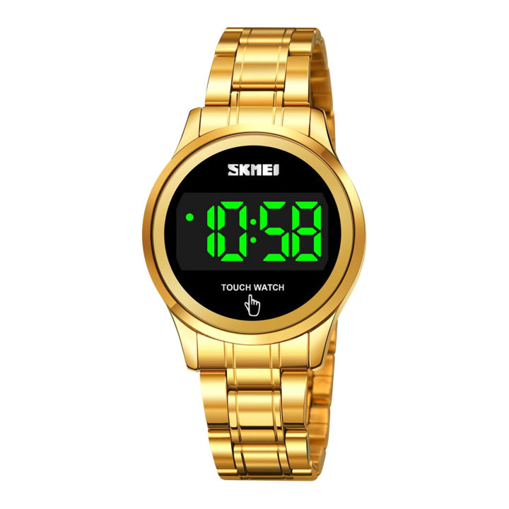 SKMEI 1737 Golden Stainless Steel Digital Watch For Women - Golden