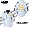 2021 Winter Men's High-end Hooded Jacket Custom Logo Waterproof Windbreaker Team Customize Print. 