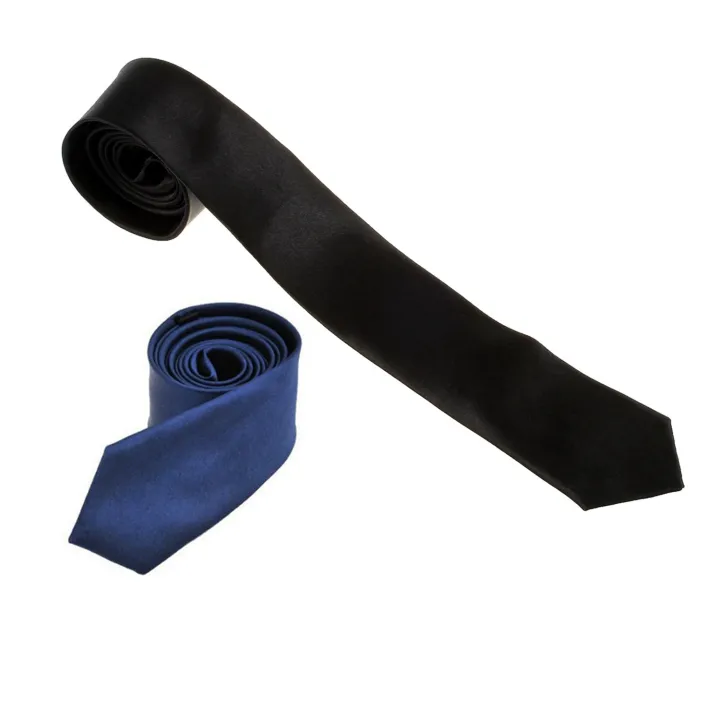 2%20Pcs%20Casual%20Necktie%20Polyester%20Narrow%20Neck%20Tie%20Skinny%20Solid%20Dark%20Thin%20Necktie,%20Black%20&%20Blue%20-%20Image%206