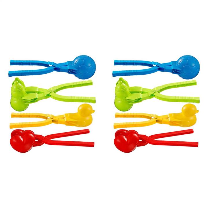 8 Pcs Snowball Maker Toys Snow Toy Kit Snowball Maker Clip Spherical Duck Snowman Heart Snowball Maker Snow Ball Clip
