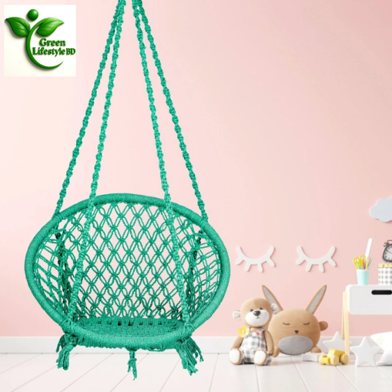 Round%20Cotton%20Swing%20Chair/Jhula%20%E2%80%93%20Handmade%20Hanging%20Hammock%20for%20Balcony,%20Indoor%20&%20Outdoor%20(100kg%20Capacity)%20-%20Image%203