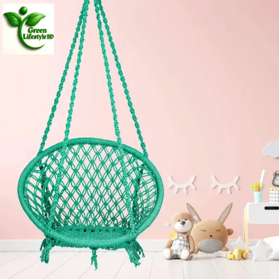 Round%20Cotton%20Swing%20Chair/Jhula%20%E2%80%93%20Handmade%20Hanging%20Hammock%20for%20Balcony,%20Indoor%20&%20Outdoor%20(100kg%20Capacity)%20-%20Image%203