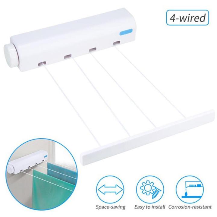 Wall Mounted Hanger Retractable Indoor Clothes Hanger Drying Rack Towel Rack Automatic Telescopic Clothesline