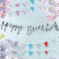 Happy Birthday Cursive Card Banner/Script/Italic Letter/Small Letter Banner for Birthday Decoration - (Pack of 1 Pcs).