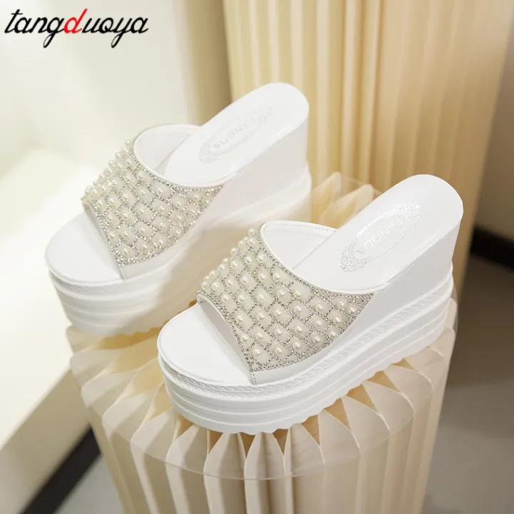 white%20platform%20slippers%20chunky%20heels%20sandals%20women%20beaded%20beach%20slippers%20women%20for%20summer%20slides%20women%20designer%20wedges%20shoes%20-%20Image%205
